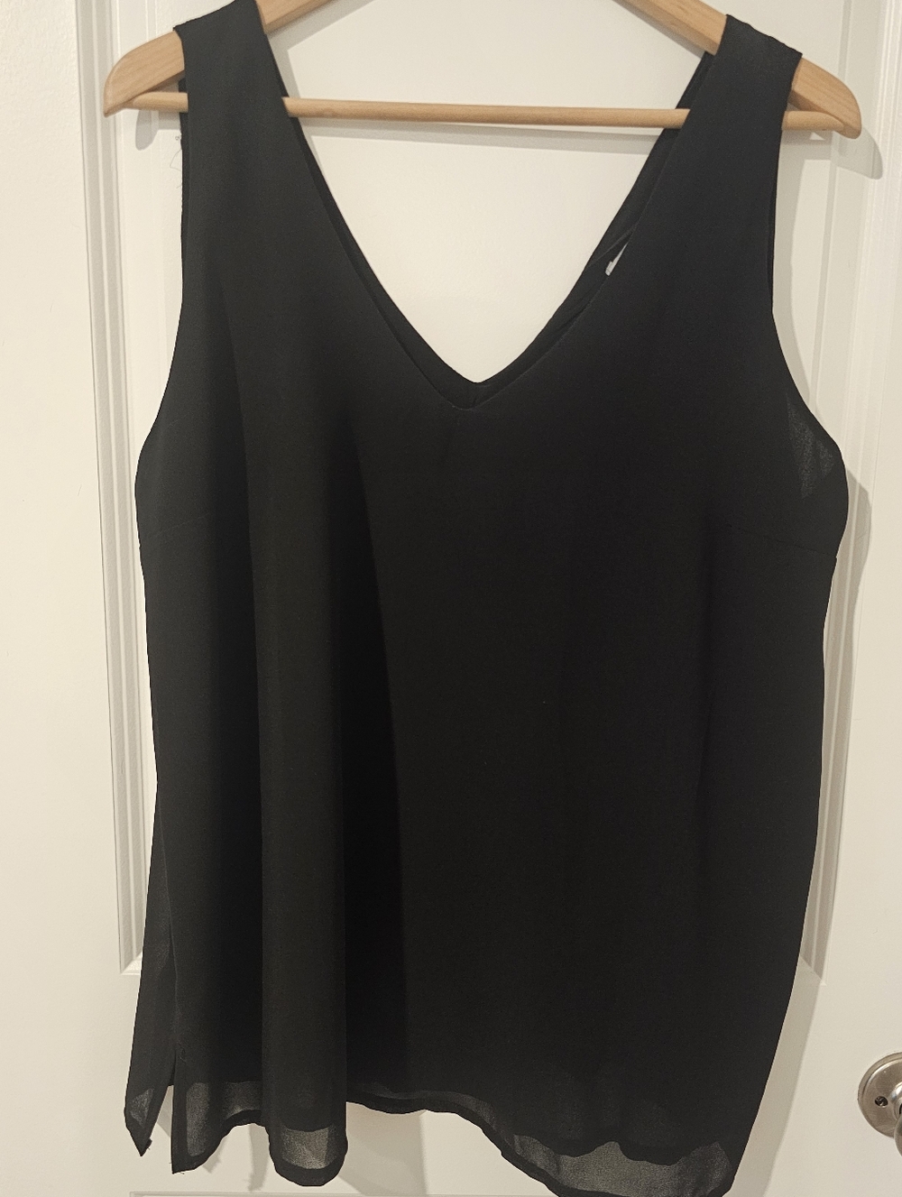 Womens Black Sleeveless Blouse, Size XL